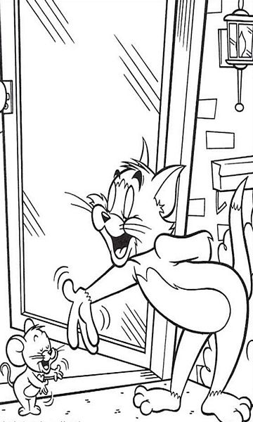 kolorowanka Tom i Jerry malowanka do wydruku z bajki dla dzieci, do pokolorowania kredkami, obrazek nr 42